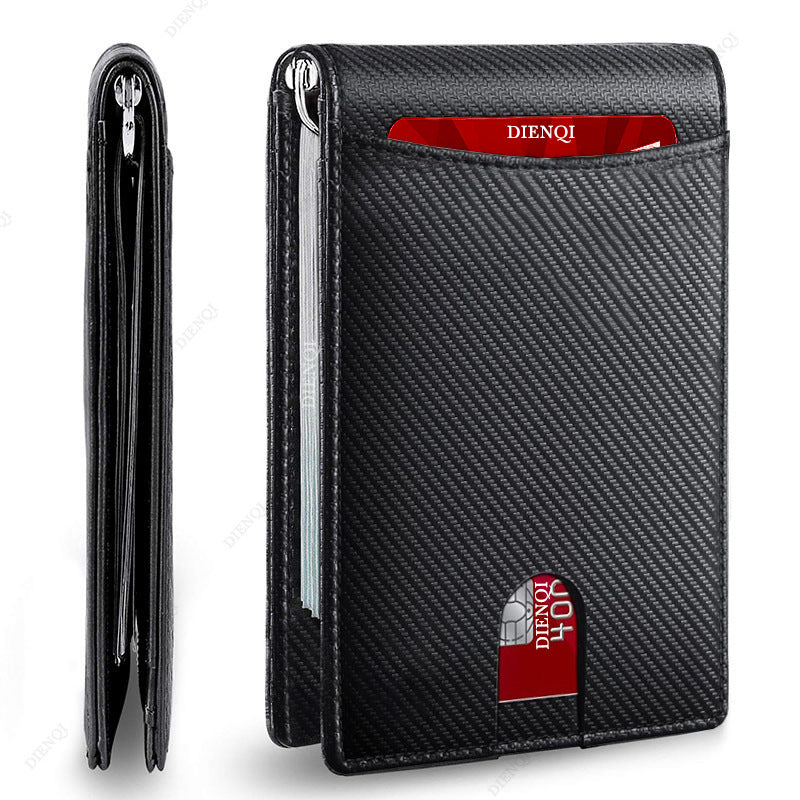 Men's Multiple Slots American Gold Clip Carbon Fiber Men's Wallet