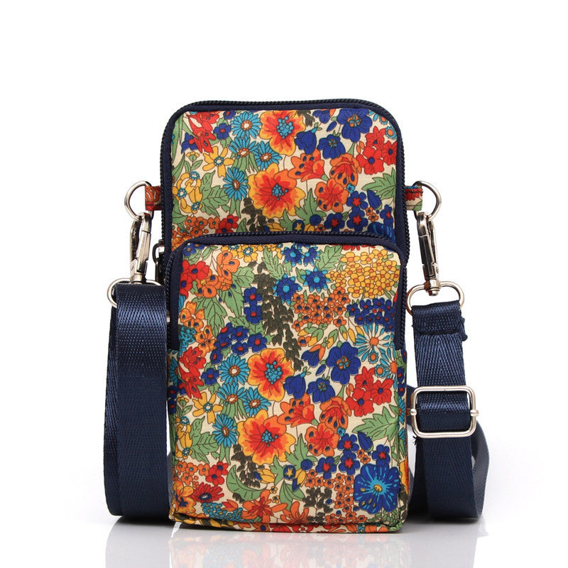 Korean Style Printed Nylon Mini Mobile Purses