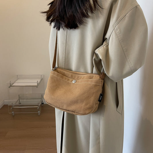 Trendy Canvas Mobile Simple Solid Color Crossbody Bags