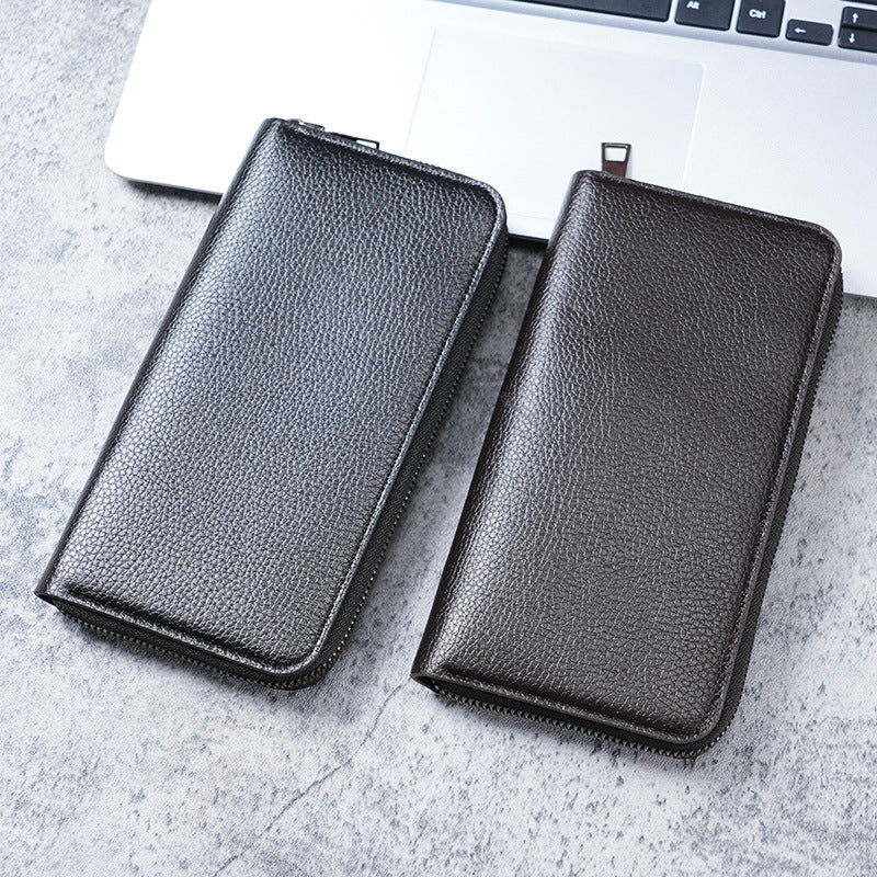 Men's Zipper Large Capacity Clutch Mobile Business Men's Wallets