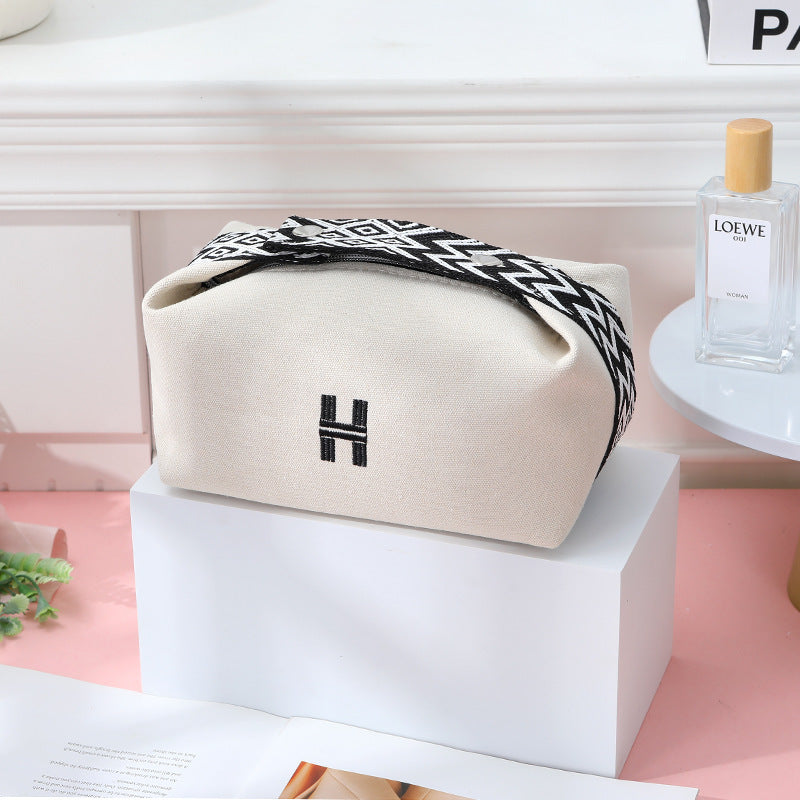 Women's Home Lunch Box Toiletry Canvas Portable Cosmetics Makeup Bag