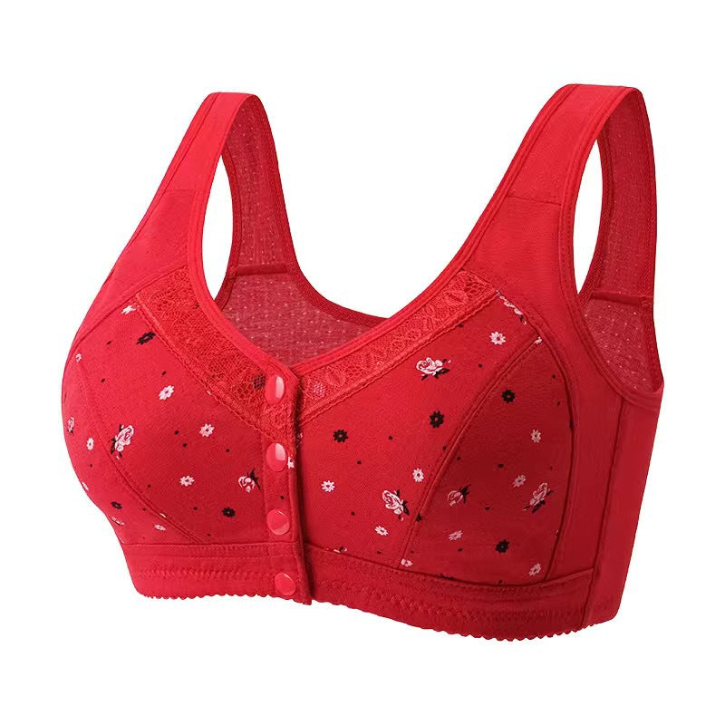 Women's Front Buckle Cotton Vest Underwear Mark Bras