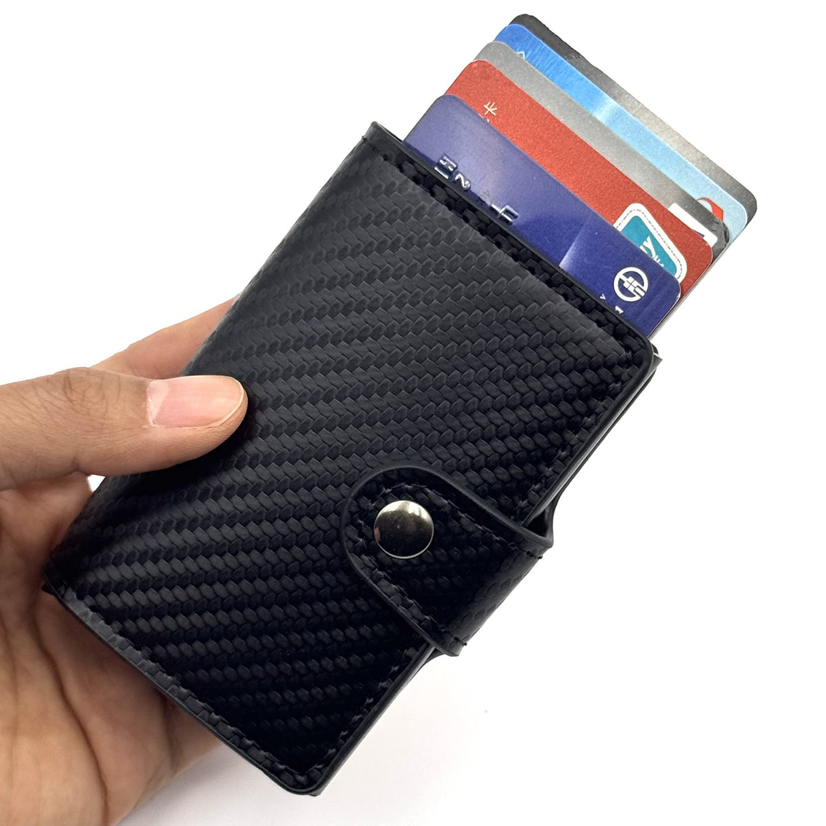 Men's Carbon Fiber Aluminum Alloy Automatic Pinball Men's Wallet