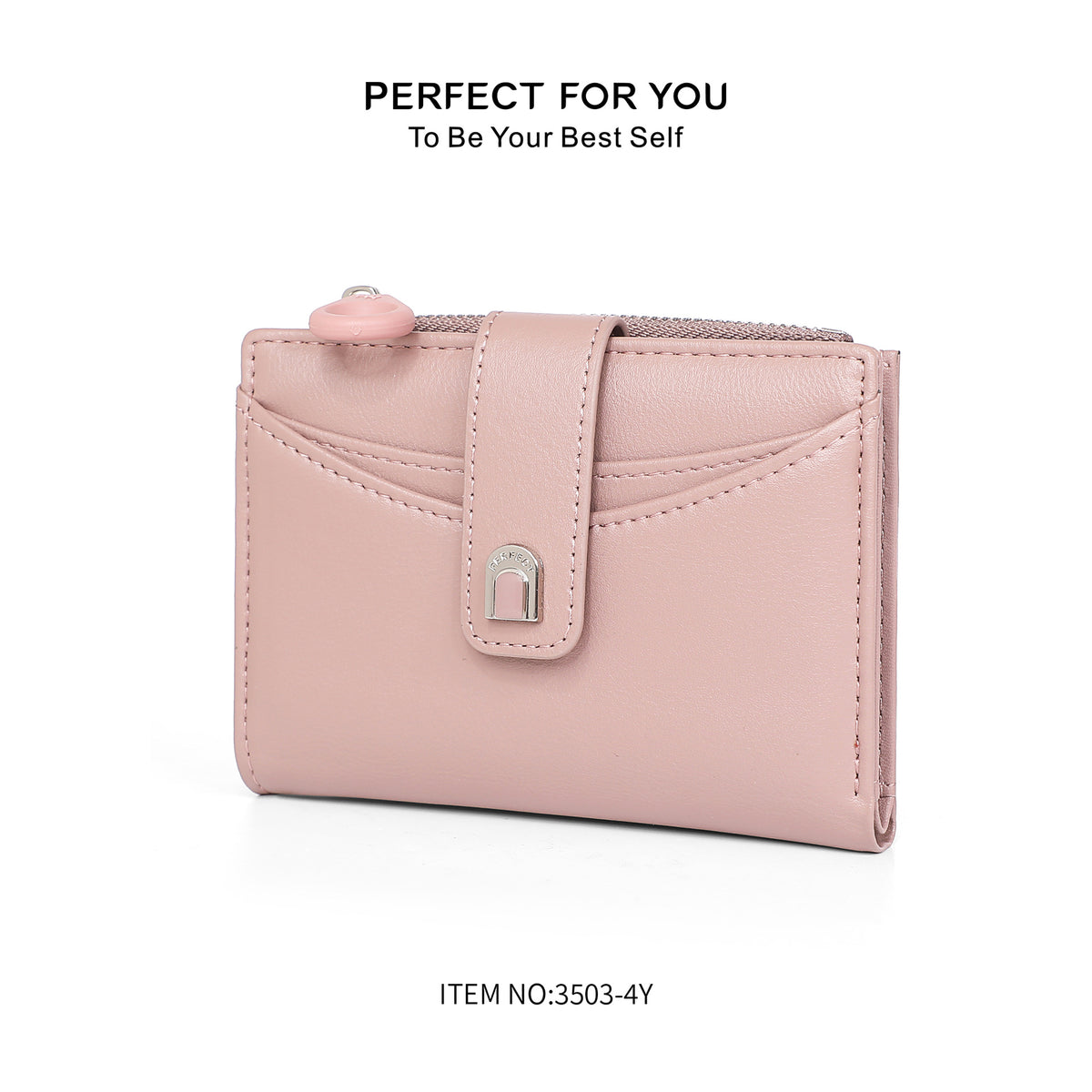 Women's Lightweight Large Capacity Zipper Double Closed Ladies Wallet