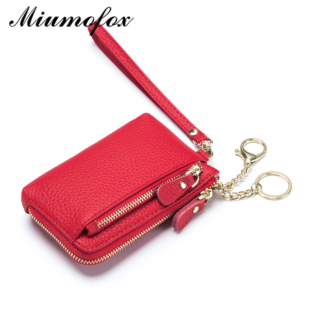Graceful Cowhide Hand Strap Simple Multifunctional Coin Purses