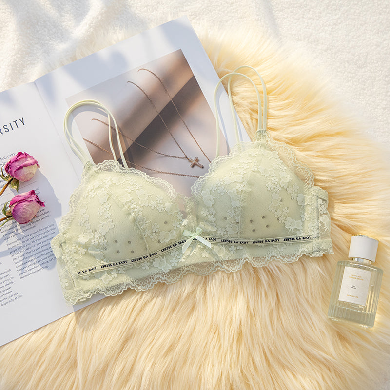 Women's Small Chest Push Up Mesh Cup Lingerie Sets