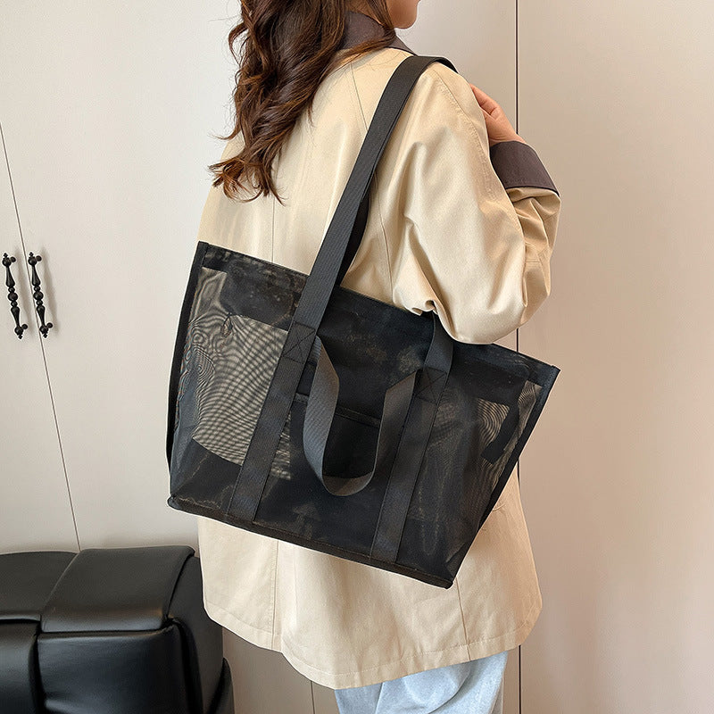 Women's Portable Large Capacity Wash Transparent Beach Fitness Yoga Women's Shoulder Bag