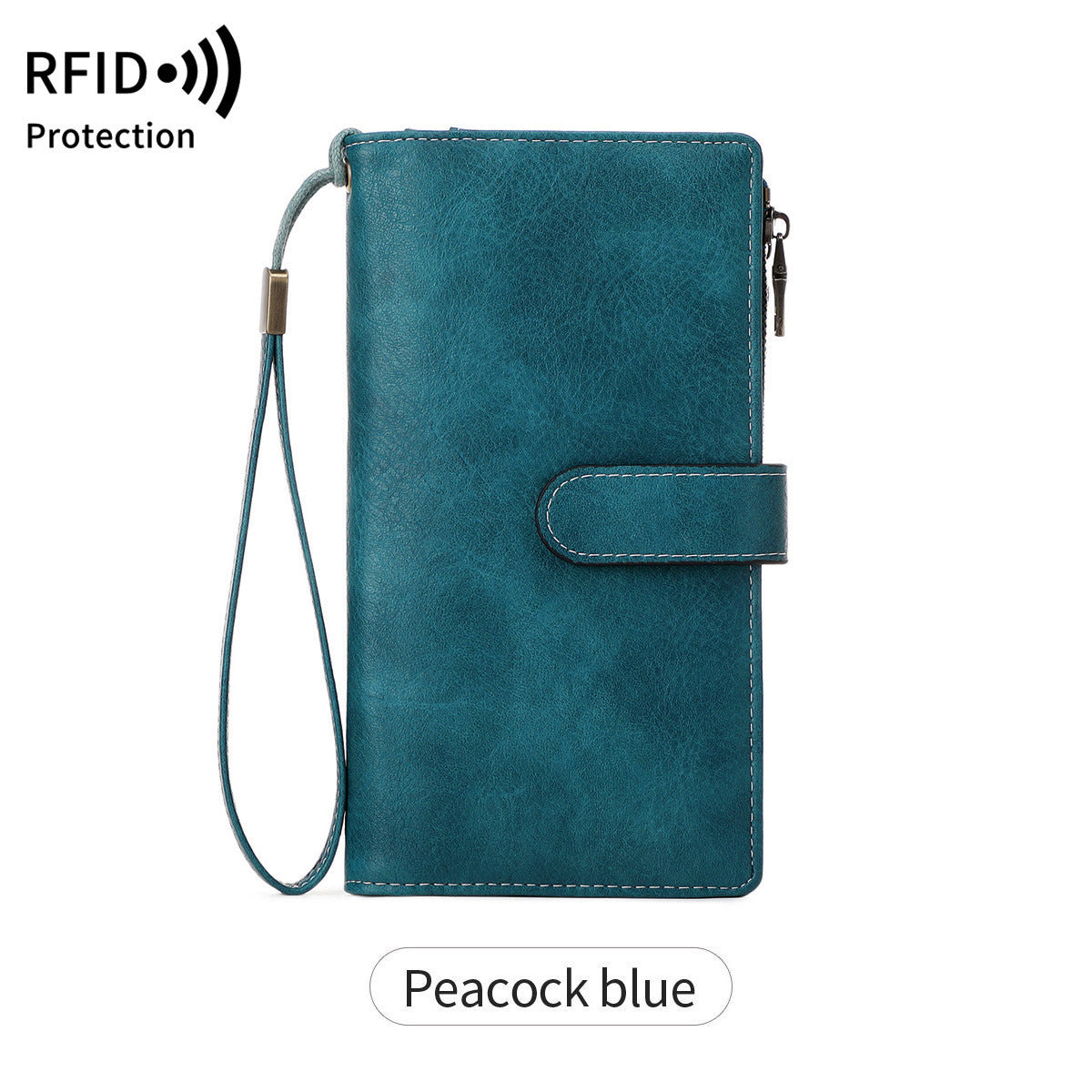 Stylish Women's Swiping Vintage Zipper Long Ladies Wallet