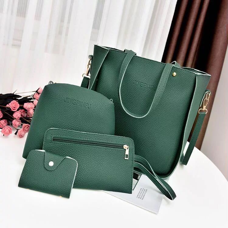 Women's Fashion Korean Style Litchi Pattern Set Handbags