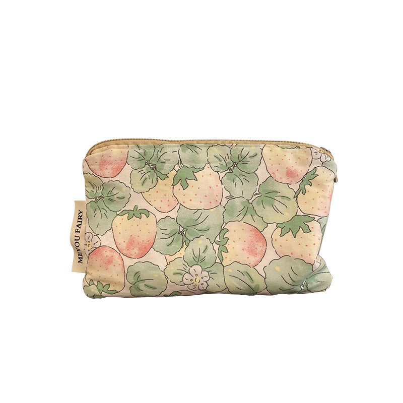 Fresh Sweet Cute Strawberry Clutch Fabric Wash Bags