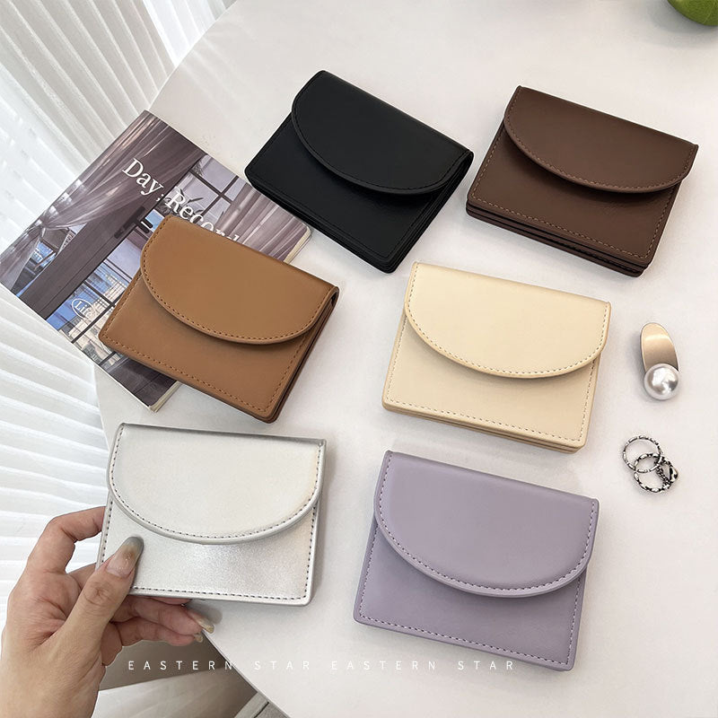 Women's Heavy Korean Style Sier Simple Cover Ladies Wallets