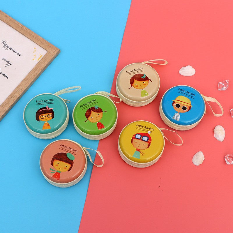 Christmas Round Zipper Cartoon Storage Earphone Coin Purses