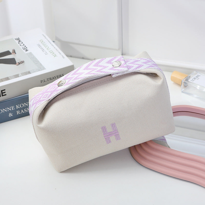 Women's Home Lunch Box Toiletry Canvas Portable Cosmetics Makeup Bag