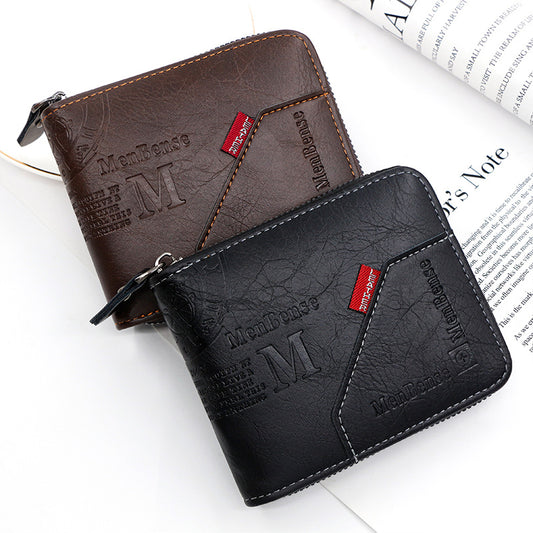 Men's Zipper Short Large Capacity Pocket Multiple Men's Wallets