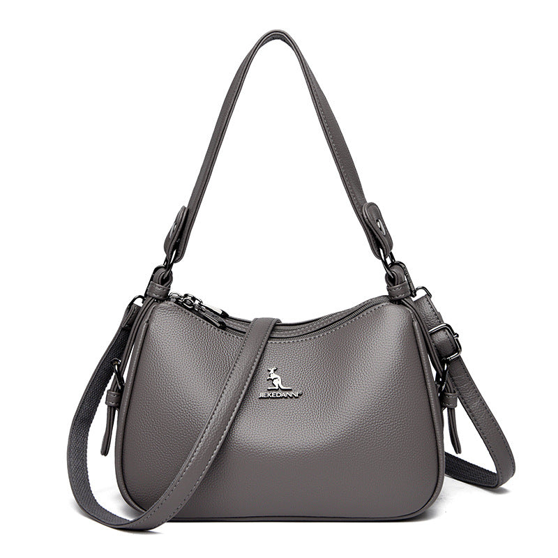 Women's Winter Kangaroo Soft Leather Mother Simple Women's Messenger Bag