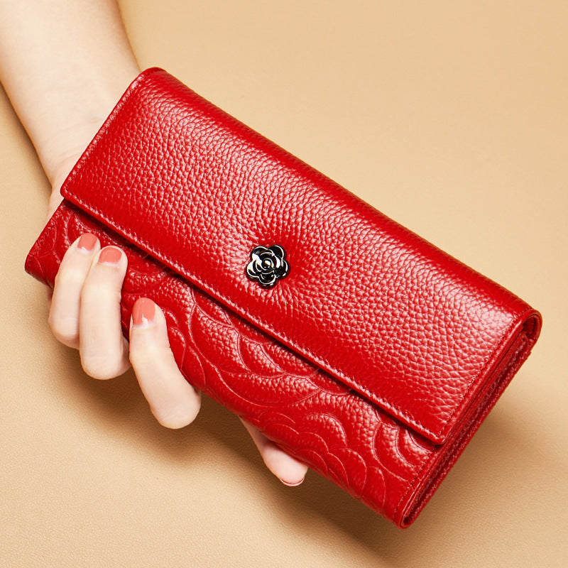 Female Long Genuine Leather Pure First Ladies Wallet
