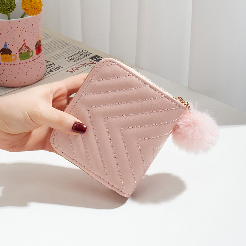 Unique Women's Twill Decoration Short Clutch Ladies Wallet