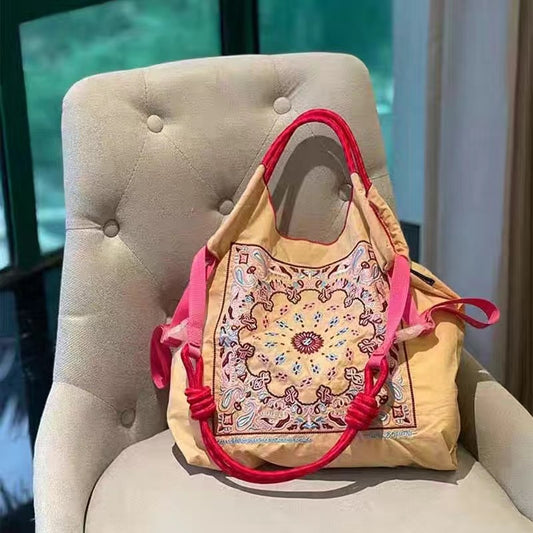 Minority Paisley Embroidered Shopping Nylon Fashion Handbags