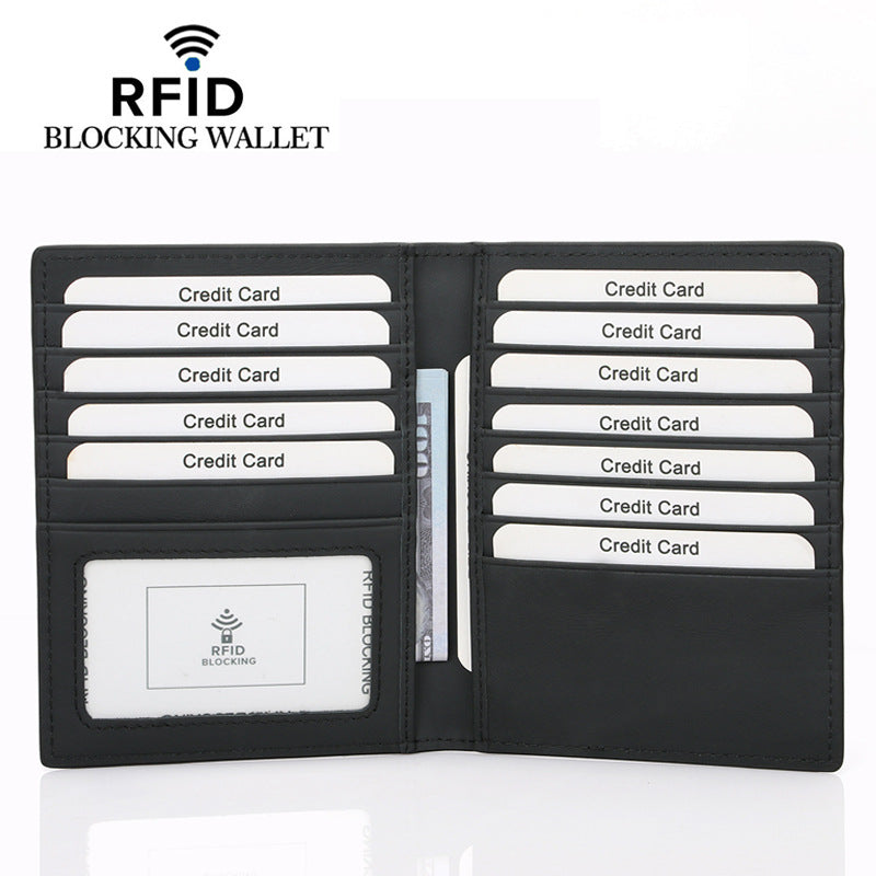 Genuine Leather Bank Large Capacity Swiping Card Holder