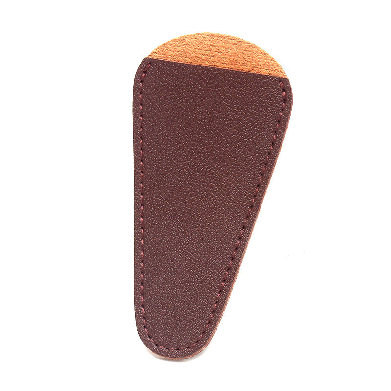 Portable Eyebrow Trimming Scissors Protective Leather Card Holder