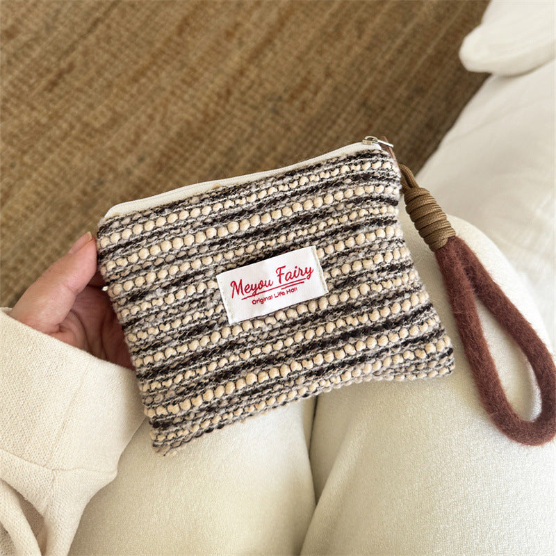 Creative Portable Hand-held Earphone Canvas Inner Makeup Bag
