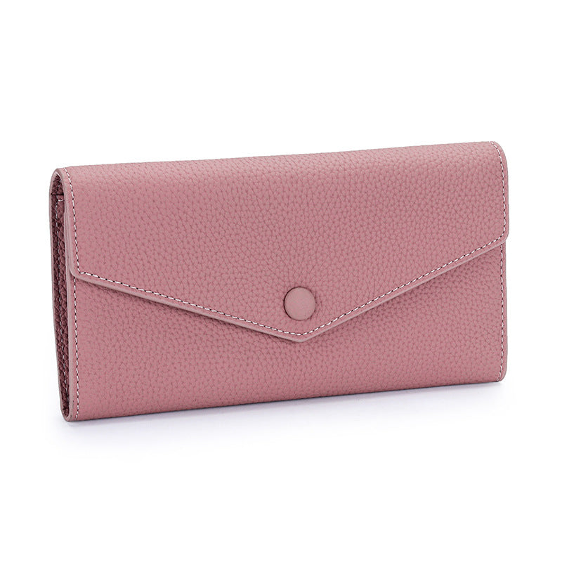 Women's Full Cowhide Long Large Capacity Genuine Leather Ladies Wallet