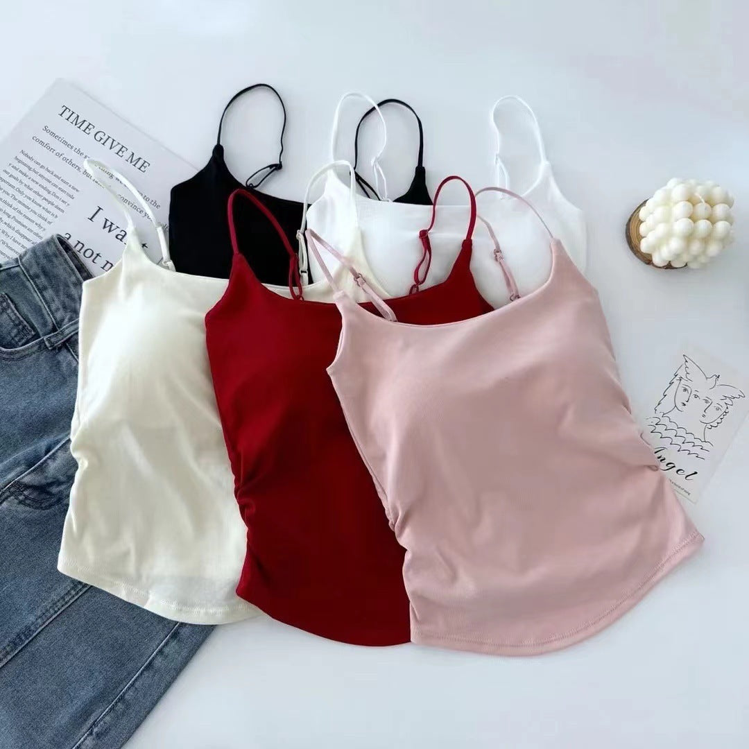 Women's Korean Style Spaghetti Strap Camisole Thin Outer Wear Underwear Tanks Camis