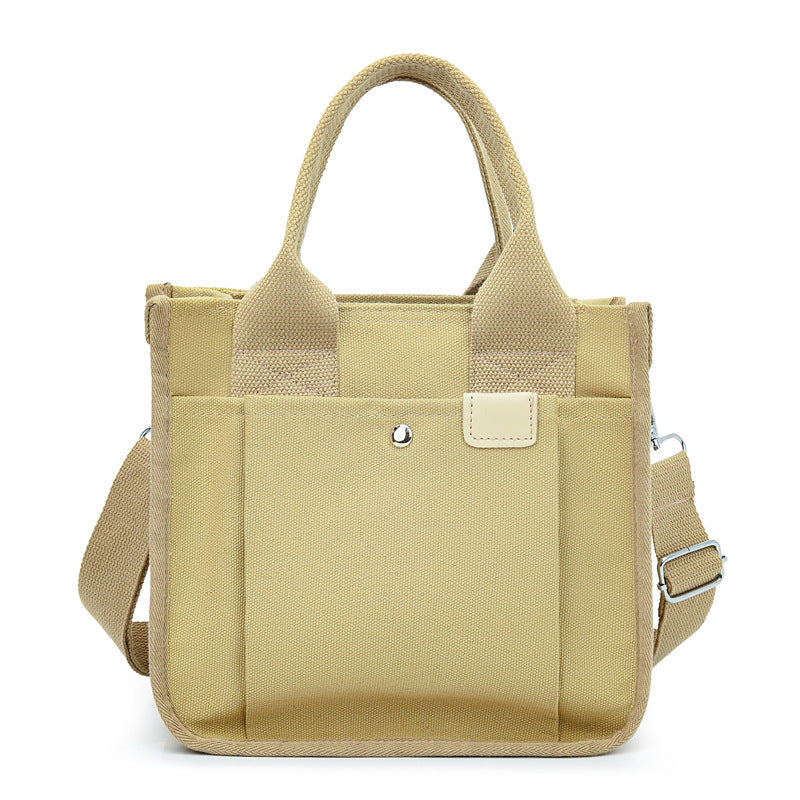 Women's Canvas Simple Artistic Portable Lunch Handbags