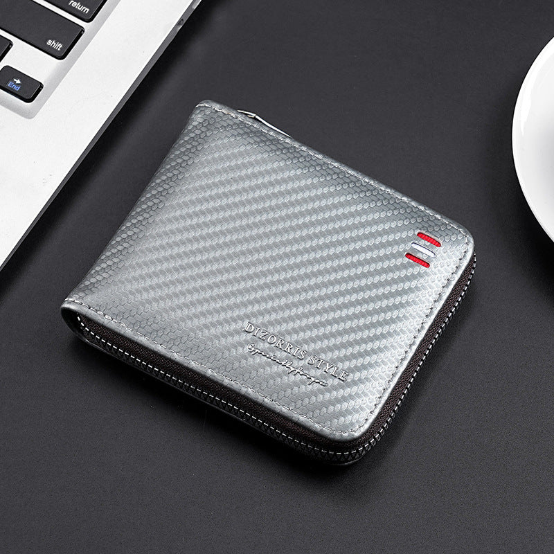 Men's Fashion Carbon Fiber Pattern Special Large Men's Wallet