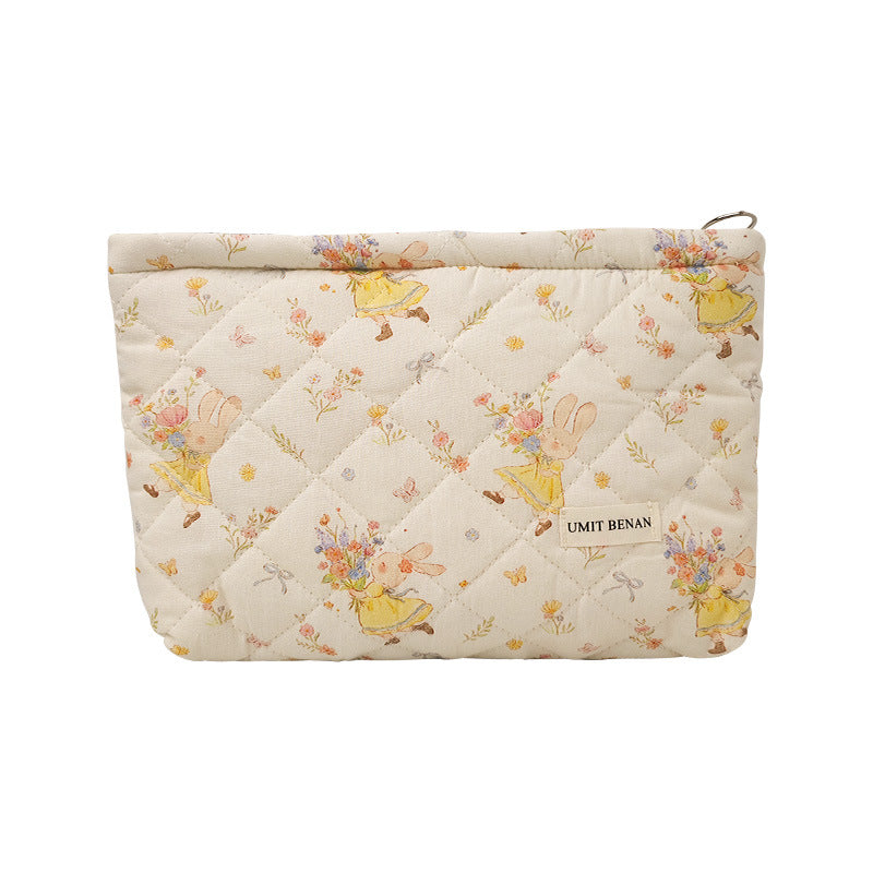 Gentle Cartoon Thickened Zipper Wash Heart Portable Makeup Bag