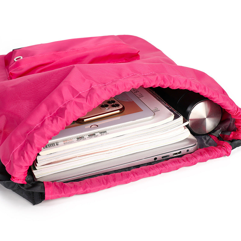 Women's Drawstring Pocket Lightweight Nylon Gymnastic Valise Travel Bags