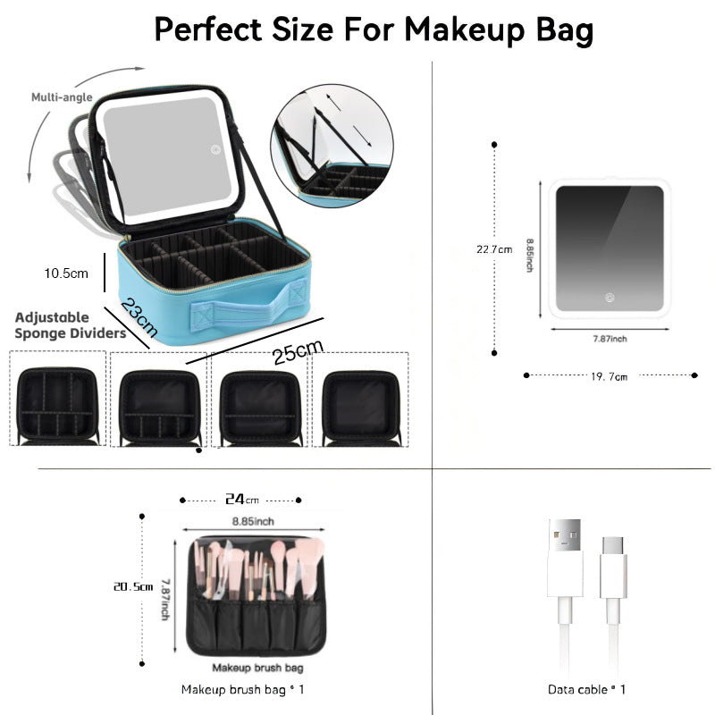 With Mirror Simple Artist City Convenient Cosmetic Cases