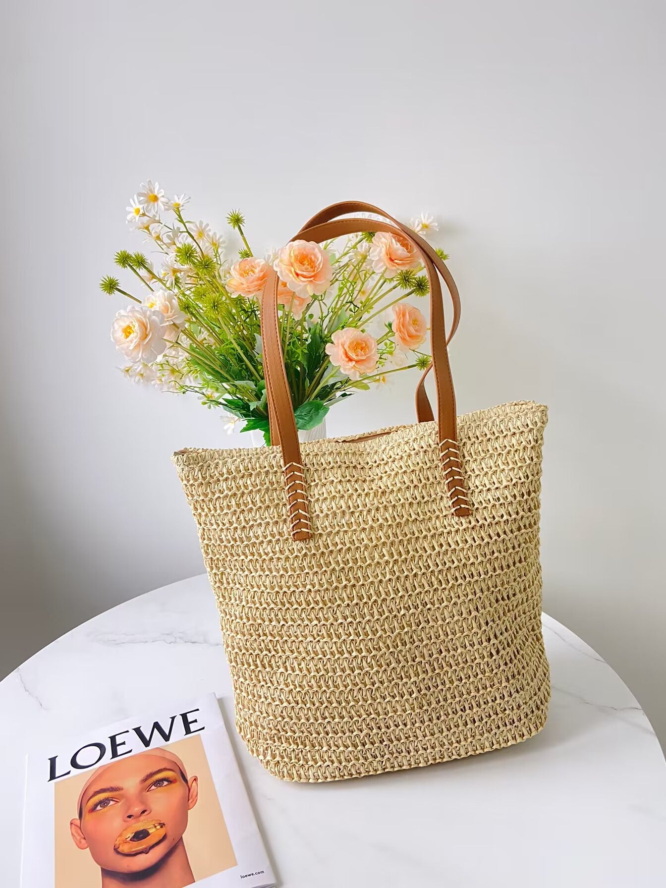 Summer Vacation Style Woven Large Capacity Handbags