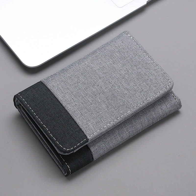 Men's Canvas Short Simple Contrast Color Denim Men's Wallets