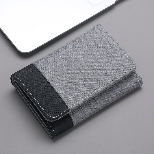 Men's Canvas Short Simple Contrast Color Denim Men's Wallets