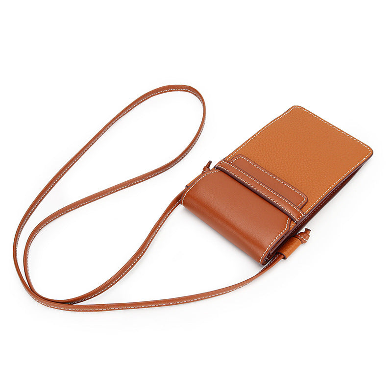 Genuine Leather Vertical First Layer Cattlehide Phone Bags