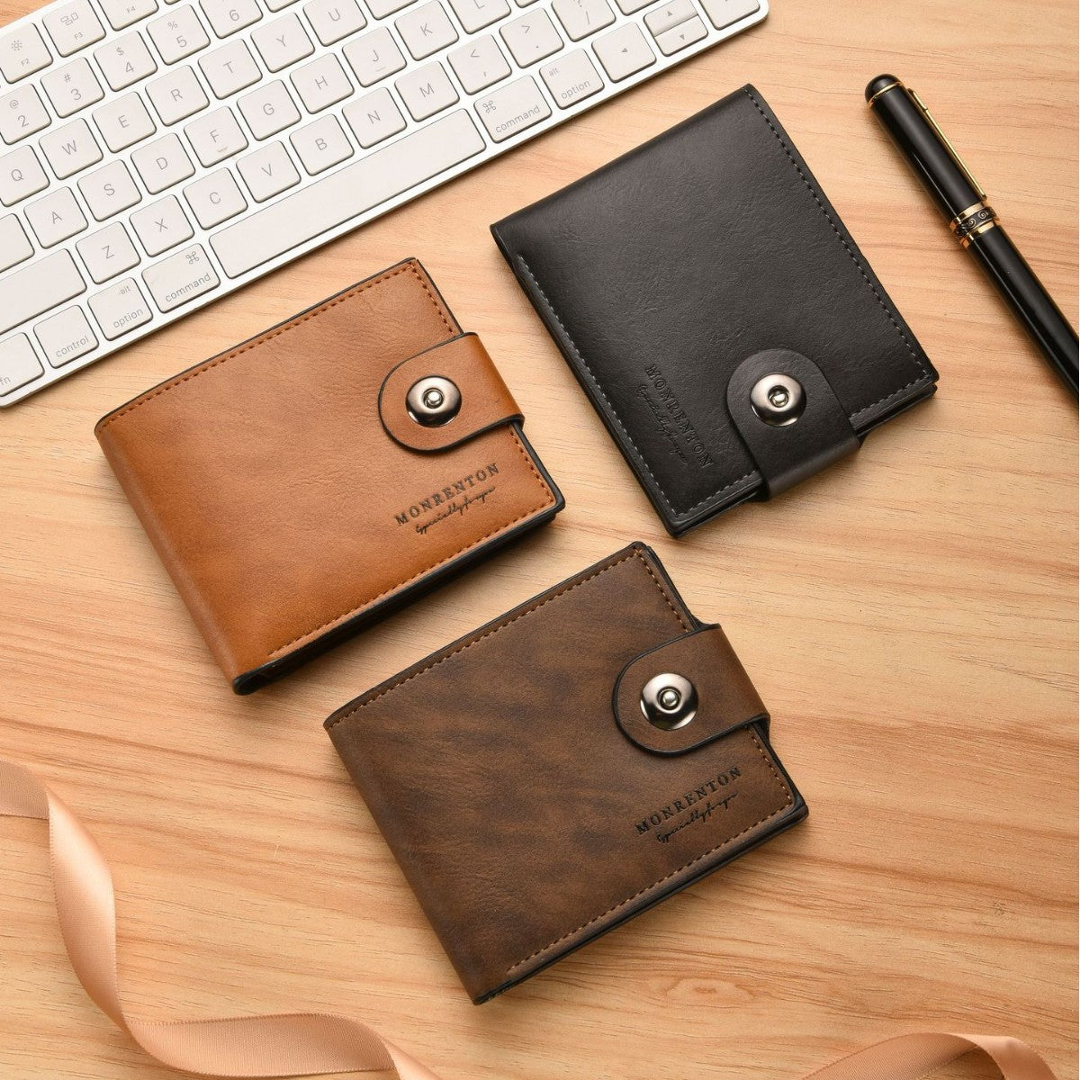 Men's Magnetic Snap Thin Multiple Slots Retro Men's Wallet