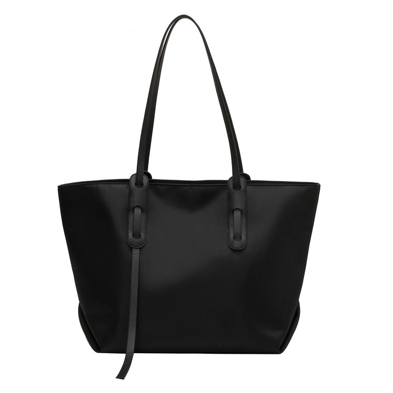 Cloth Solid Color Retro Large Capacity Simple Women's Shoulder Bag
