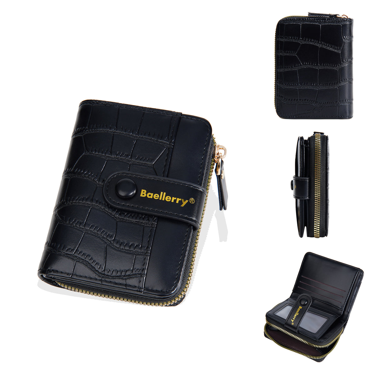 Women's High-grade Short Stone Pattern Multiple Slots Coin Purses