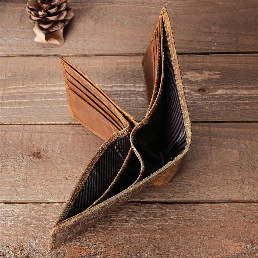 Men's Horse Leather Short Vintage Change Handmade Men's Wallet