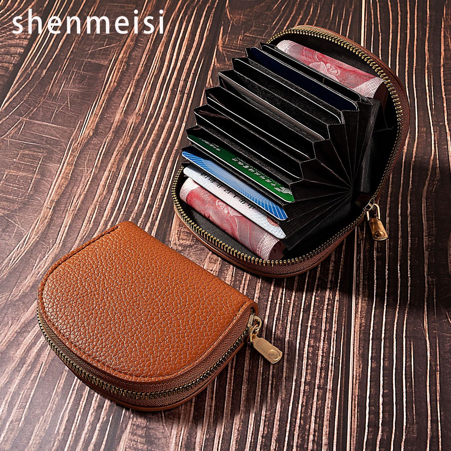 Style Fresh Shell Semicircle Expanding Multiple Card Holder