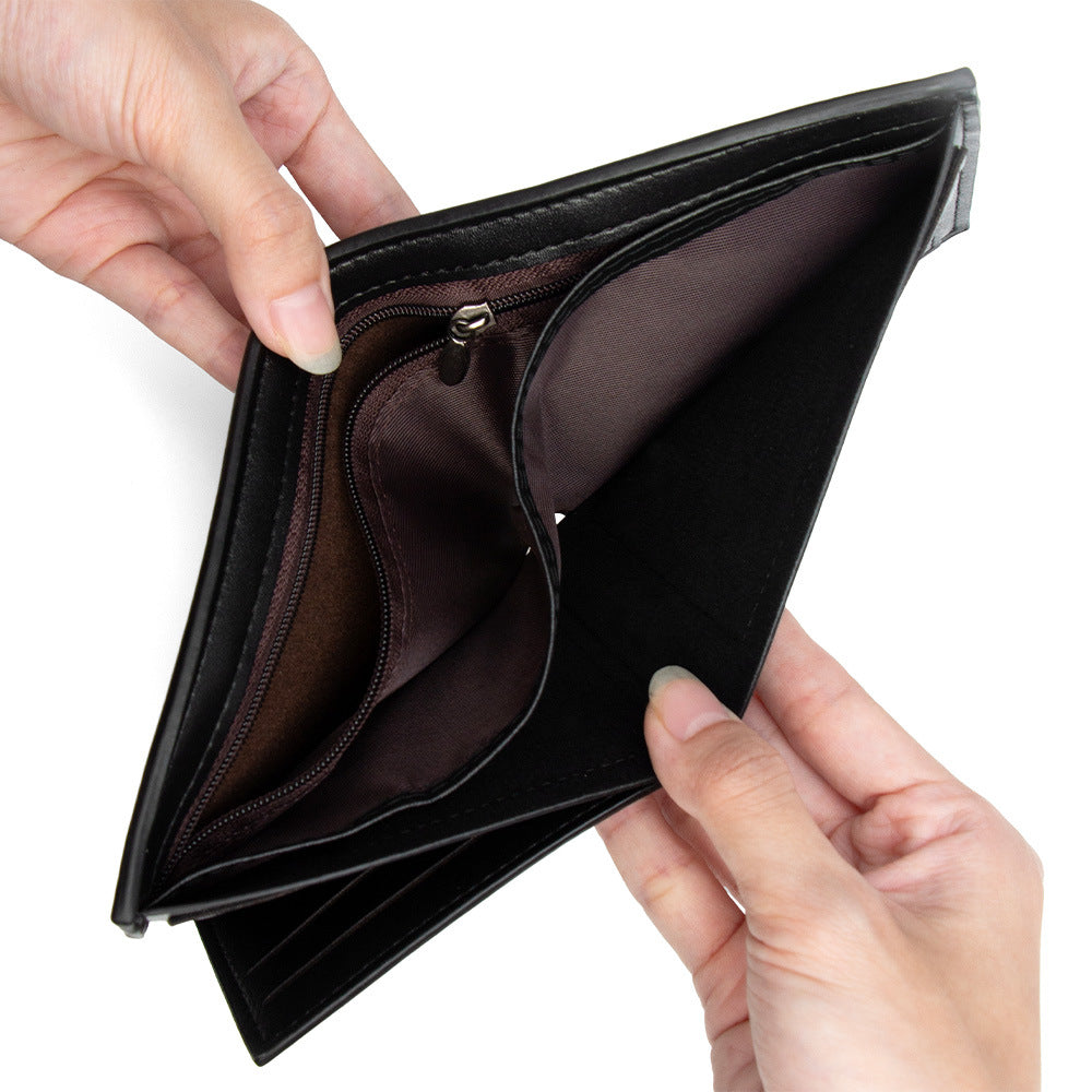 Men's Short Simple Multifunctional Zipper Sier Men's Wallet