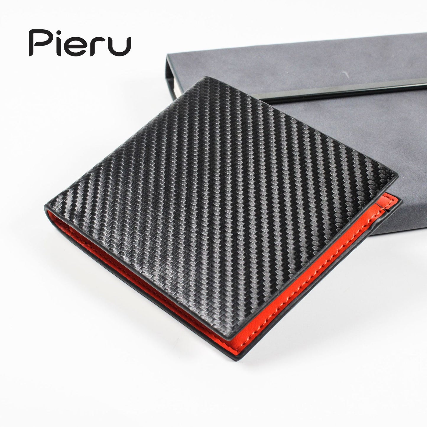 Men's Creative Carbon Fiber Business Multiple Slots Men's Wallets
