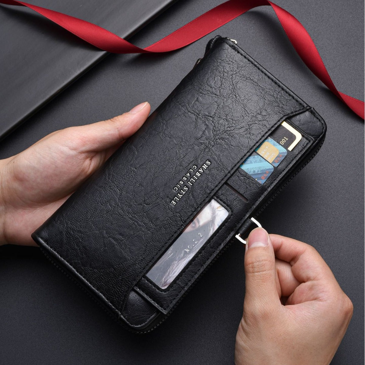 Men's Zipper Mobile Multiple Slots Large Capacity Men's Wallet