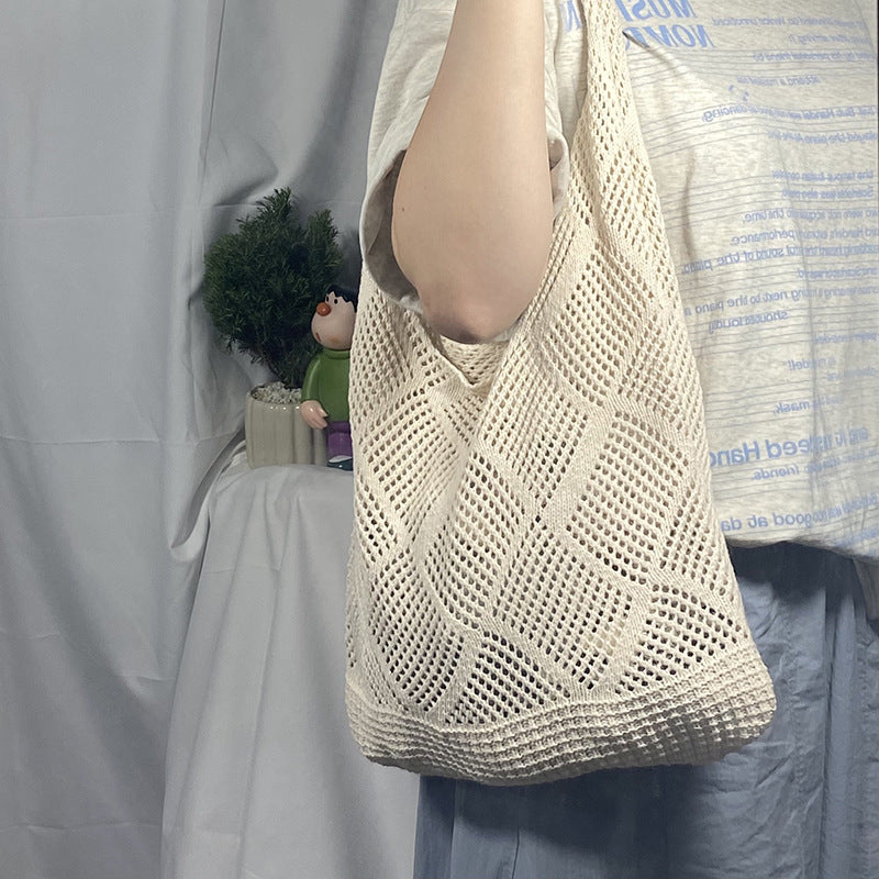 Women's Hollow Knitted Vacation Weaving Large Capacity Seaside Women's Shoulder Bag
