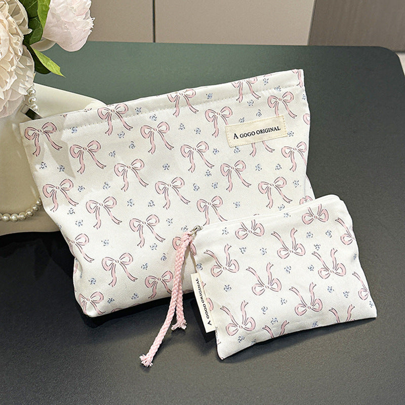 Fresh Bow Portable Fabric Liner Sanitary Napkin Cosmetic Bags
