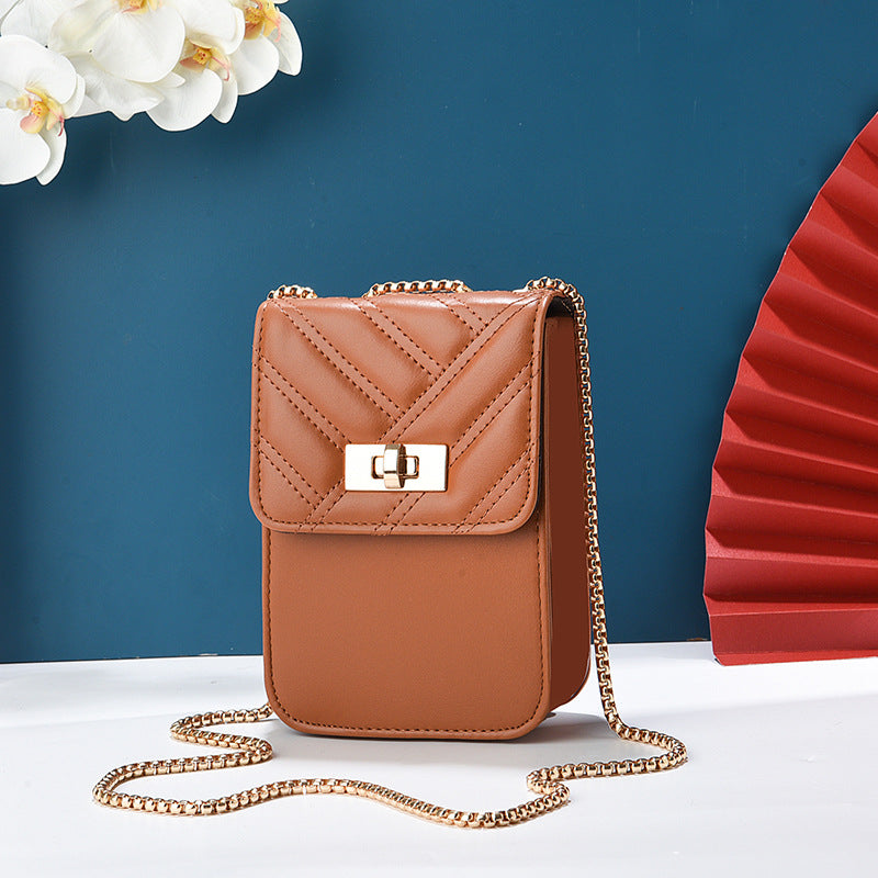 Women's Summer One Minority Simple Embroidered Contrast Phone Bags