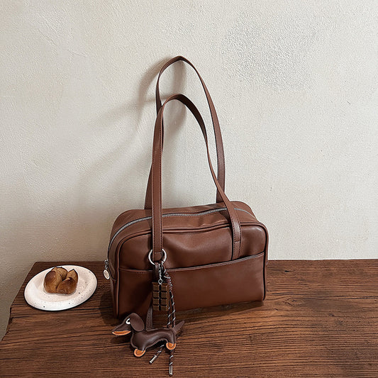 Women's Simple Bowling Large Capacity Retro Commuter Shoulder Bags