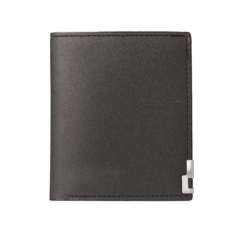 Men's Korean Style Blue Iron Edge Horizontal Vertical Card Holder