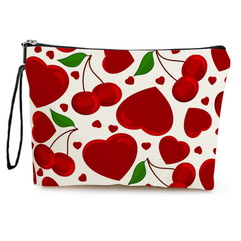 Women's Love Cherry Stationery Pencil Carrying Makeup Bag